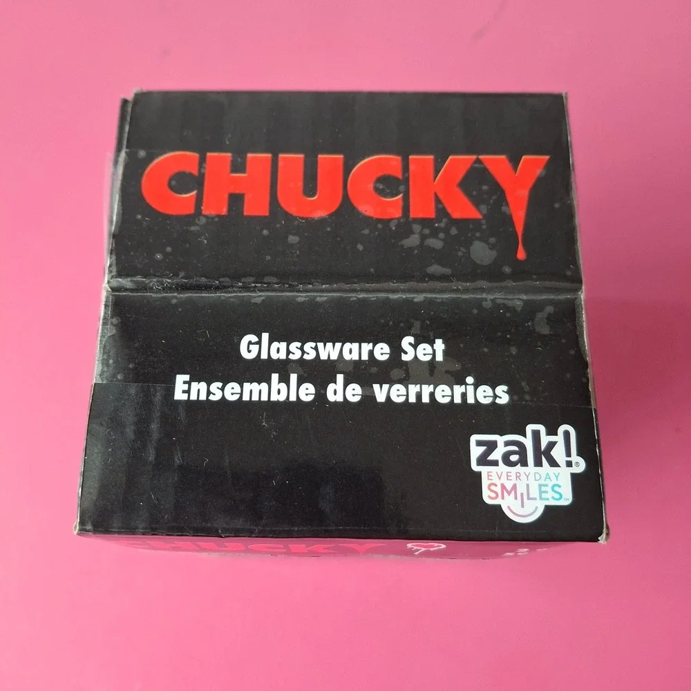 Zak Designs Chucky & Tiffany 2oz Shot Glass Set of 4 Horror Movie Child's Play